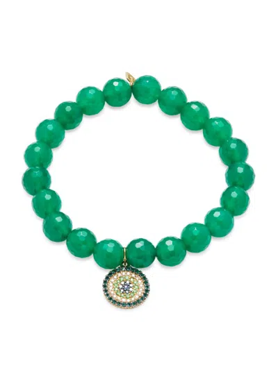 Shop Sydney Evan Women's 14k Yellow Gold, Green Onyx & Multi Stone Beaded Bracelet