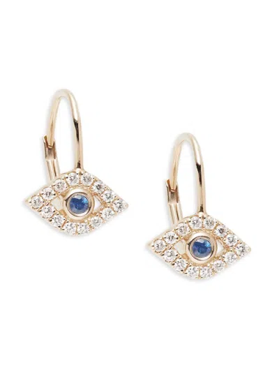 Shop Sydney Evan Women's 14k Yellow Gold, Diamond & Sapphire Evil Eye Earrings
