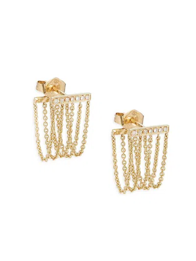 Shop Sydney Evan Women's 14k Yellow Gold & 0.05 Tcw Diamond Earrings