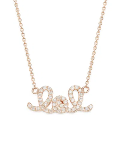 Shop Sydney Evan Women's 14k Rose Gold & 0.18 Tcw Diamond Pendant Necklace