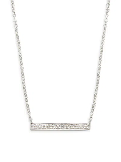 Shop Sydney Evan Women's 14k White Gold & 0.05 Tcw Diamond Bar Necklace