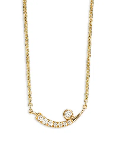 Shop Sydney Evan Women's 14k Yellow Gold & 0.047 Tcw Diamond Pave Tusk Necklace