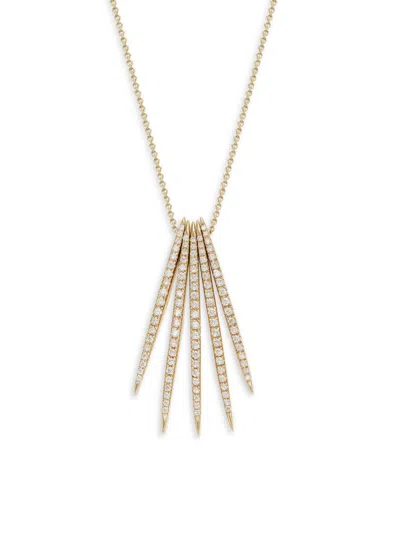 Shop Sydney Evan Women's 14k Yellow Gold & 0.54 Tcw Diamond Long Needle Pendant Necklace