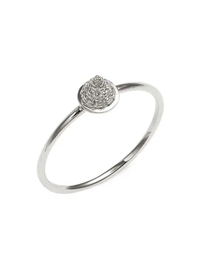 Shop Sydney Evan Women's 14k White Gold & 0.06 Tcw Diamond Cone Spike Ring