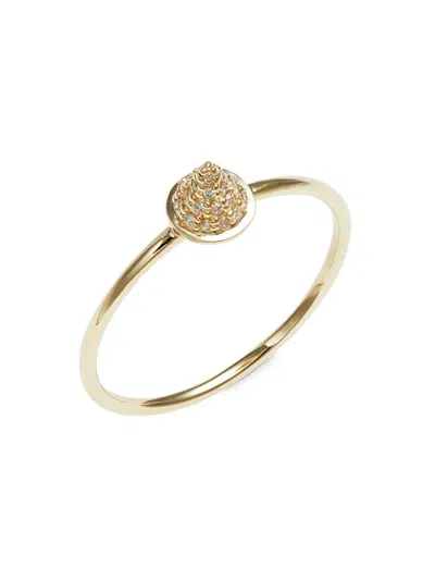 Shop Sydney Evan Women's 14k Yellow Gold & 0.06 Tcw Diamond Cone Spike Ring