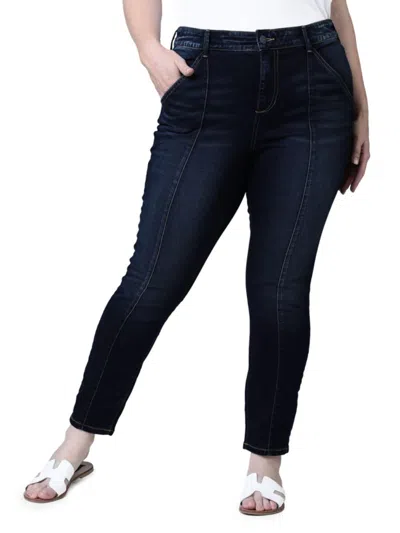 Shop Slink Jeans Plus Women's Plus High Rise Ankle Skinny Jeans In Blue