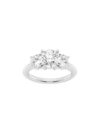 Shop Saks Fifth Avenue Women's Build Your Own Collection 14k White Gold Three Stone Lab Grown Diamond Engagement Ring In 3 Tcw