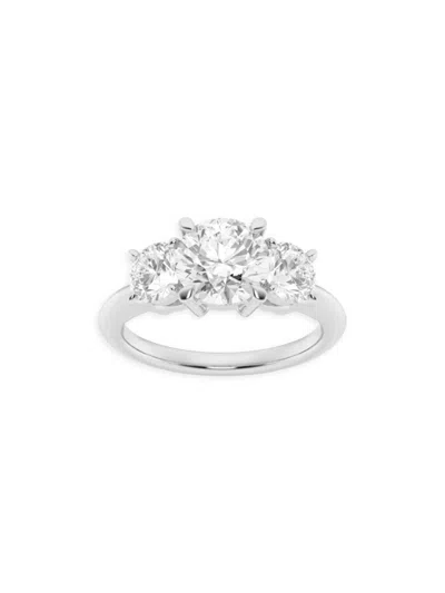 Shop Saks Fifth Avenue Women's Build Your Own Collection Platinum Three Stone Lab Grown Diamond Engagement Ring In 4 Tcw