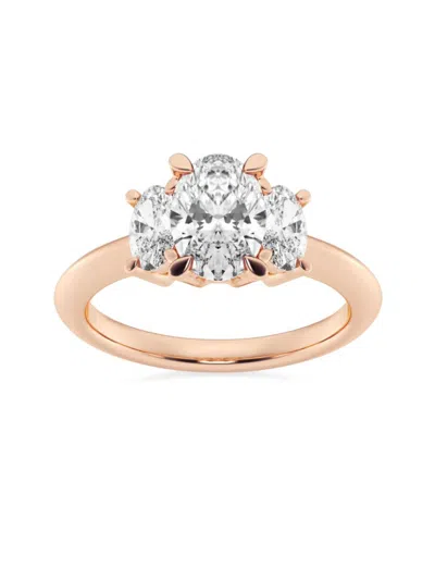 Shop Saks Fifth Avenue Women's Build Your Own Collection 14k Rose Gold & Three Stone Lab Grown Diamond Engagement Ring In 2 Tcw