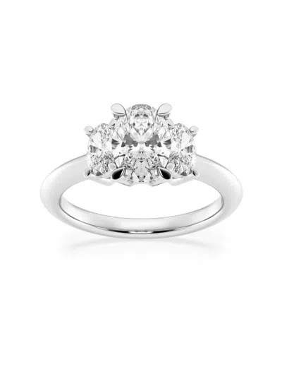 Shop Saks Fifth Avenue Women's Build Your Own Collection Platinum Three Stone Lab Grown Diamond Engagement Ring In 4 Tcw
