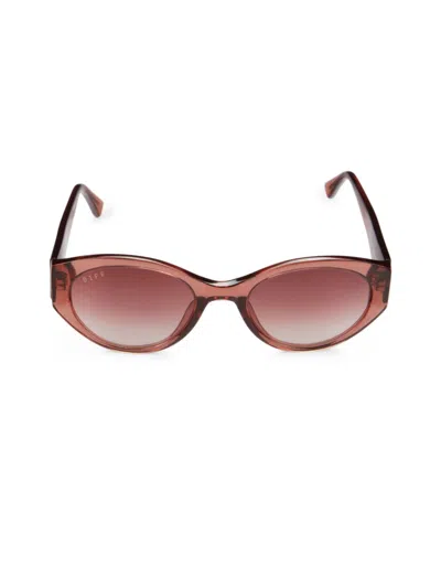 Shop Diff Eyewear Women's Linnea 54mm Oval Sunglasses In Brown