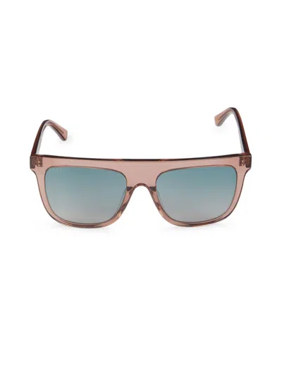 Diff Eyewear Women's 55mm Rectangle Sunglasses In Turquoise
