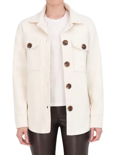 Shop Ookie & Lala Women's Military Shirt Jacket In Off White