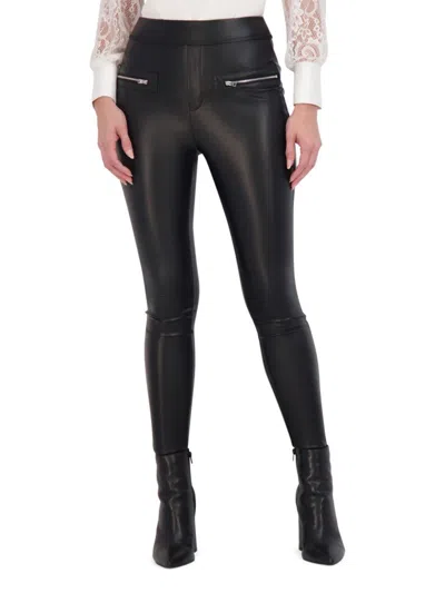 Shop Ookie & Lala Women's Vegan Leather Skinny Pants In Black