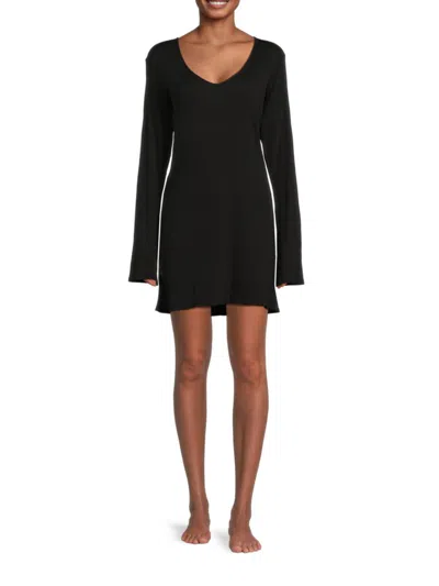 Shop Skin Women's Romina Pima Cotton Mini Tee Dress In Black