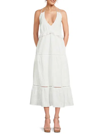 Shop Lost + Wander Women's Freesia Whisper Floral Embroidered Midi Dress In White