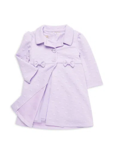 Shop Purple Rose Little Girl's 2-piece Sleeveless Woven Dress & Jacket Set In Lilac