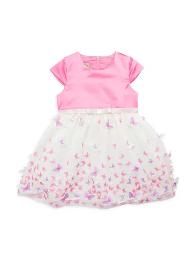 Shop Purple Rose Baby Girl's Butterfly Appliqué Dress In Pink
