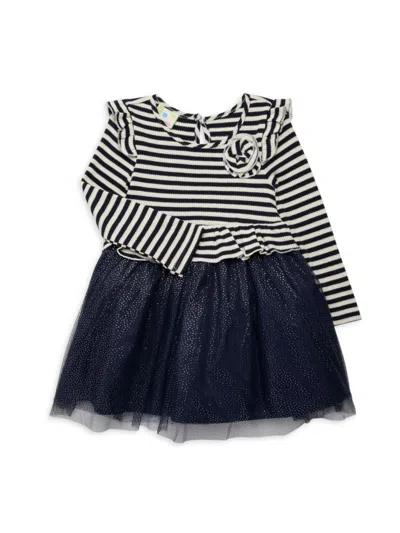 Shop Samara Little Girl's Tutu Stripedsweater Dress In Navy