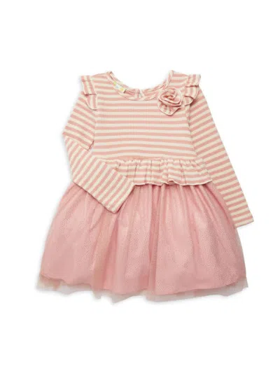 Shop Samara Little Girl's Tutu Stripedsweater Dress In Blush