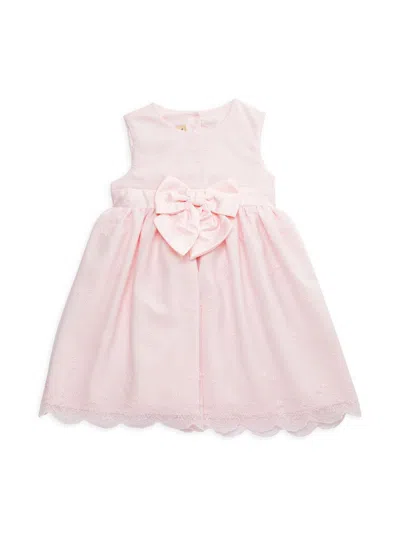 Shop Purple Rose Little Girl's Floral Bow Dress In Pink