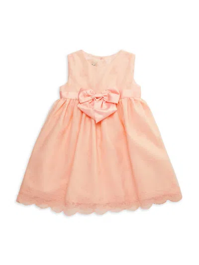 Shop Purple Rose Little Girl's Bow Dress In Peach
