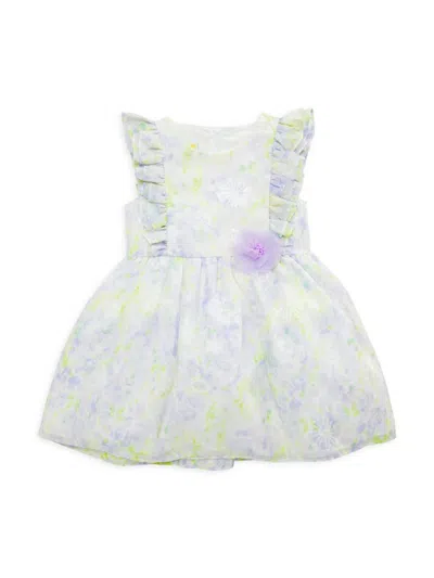 Shop Samara Baby Girl's Floral Ruffle A-line Dress In Lilac