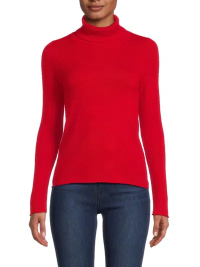 Shop Sofia Cashmere Women's Cashmere Turtleneck Sweater In Medium Red