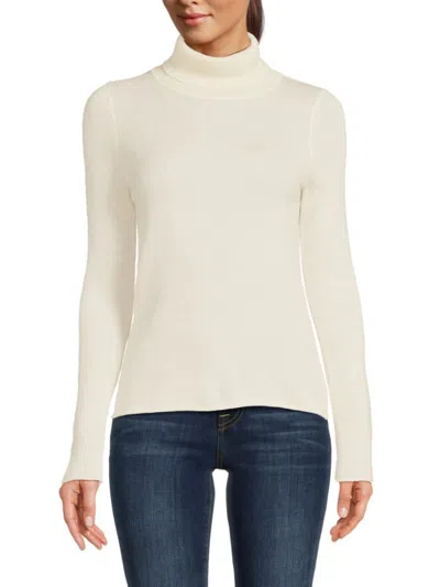 Shop Sofia Cashmere Women's Cashmere Turtleneck Sweater In White