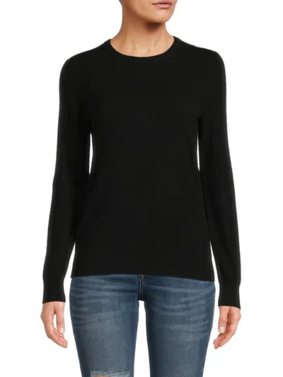 Shop Amicale Women's Cashmere Solid Sweater In Black