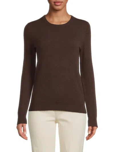 Shop Amicale Women's Cashmere Solid Sweater In Brown
