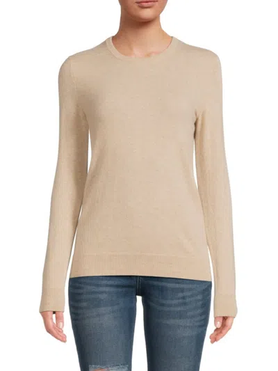 Shop Amicale Women's Cashmere Solid Sweater In Oat