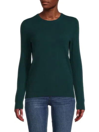 Shop Amicale Women's Cashmere Solid Sweater In Dark Green
