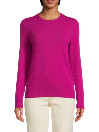 Shop Amicale Women's Cashmere Solid Sweater In Fuchsia