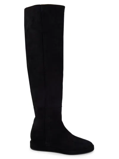 Shop Co Women's Slouchy Suede Knee High Boots In Black