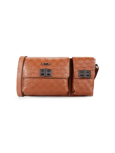 Shop Valentino By Mario Valentino Men's Paul Monogram Leather Crossbody Bag In Cinnamon