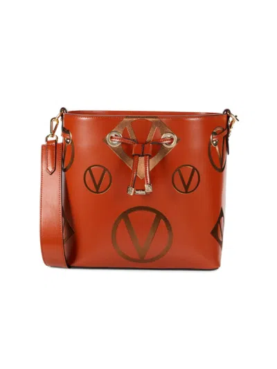 Shop Valentino By Mario Valentino Women's Karl Monogram Leather Shoulder Bag In Cinnamon