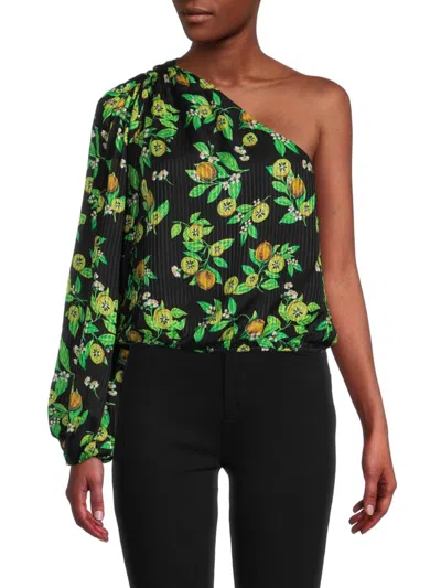 Shop Cami Nyc Women's Lenore One Shoulder Top In Kiwi Floral