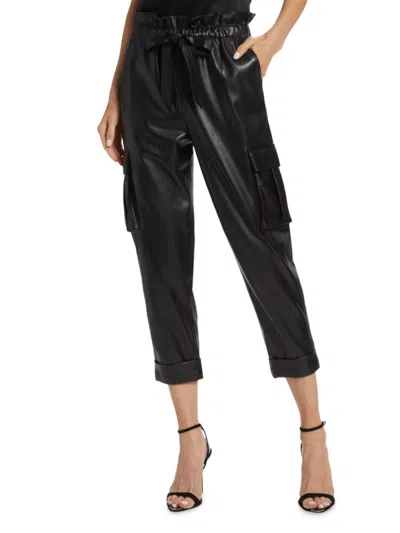 Shop Cami Nyc Women's Addy Vegan Leather Cropped Pants In Black