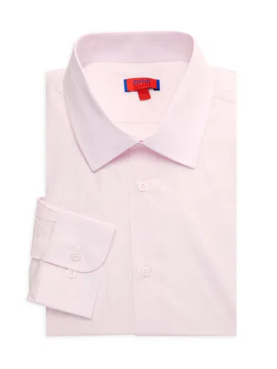 Shop Zanetti Men's Solid Dress Shirt In Pink