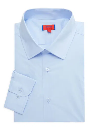Shop Zanetti Men's Solid Dress Shirt In Light Blue