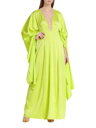 Shop Cult Gaia Women's Winona Draped Satin Gown In Mantis Green