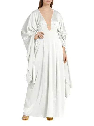 Shop Cult Gaia Women's Winona Draped Satin Gown In Off White