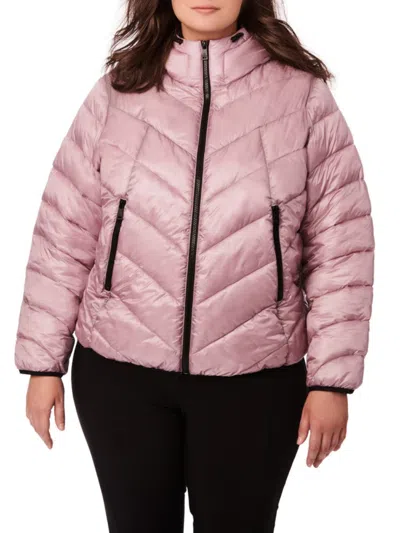 Shop Bernardo Women's Plus Solid Puffer Jacket In Lilac Haze