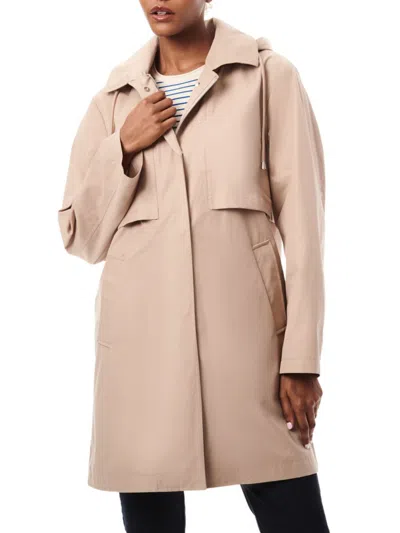 Shop Bernardo Women's  Hooded Technical Rain Coat In Ash