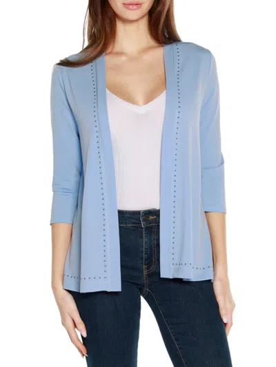 Shop Belldini Women's Studded Open Front Cardigan In Bluebell