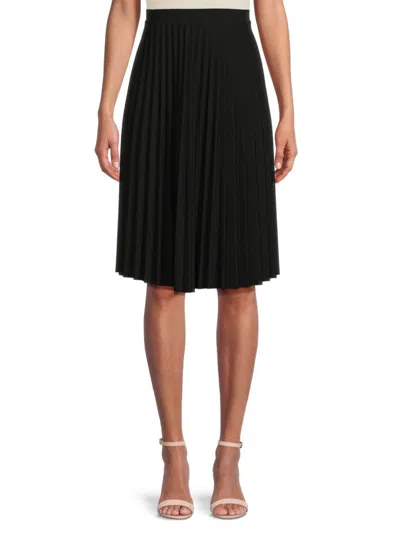 Shop Love Ady Women's Accordion Pleated Knee Length Skirt In Black
