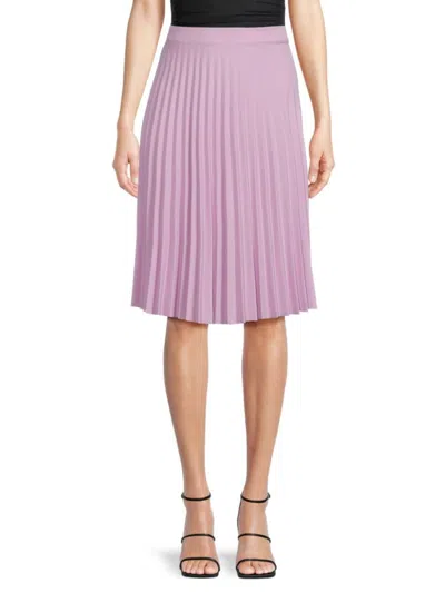Shop Love Ady Women's Accordion Pleated Knee Length Skirt In Wisteria