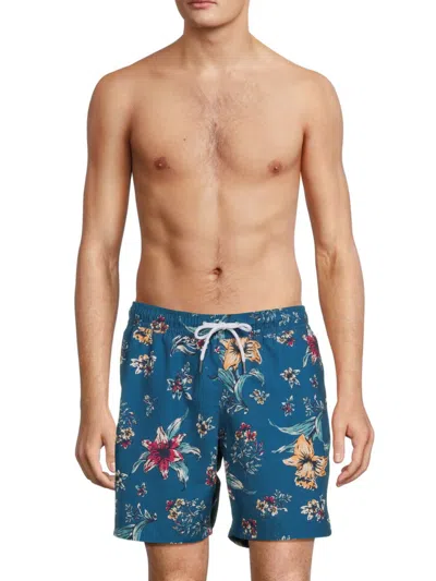 Shop Slate & Stone Men's Cabo Floral Swim Shorts In Blue Multicolor