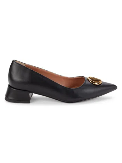 Shop Valentino By Mario Valentino Women's Perla Flare Kitten Heel Pumps In Black